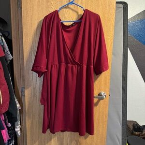 Boohoo Deep Red Women's Tunic Top
